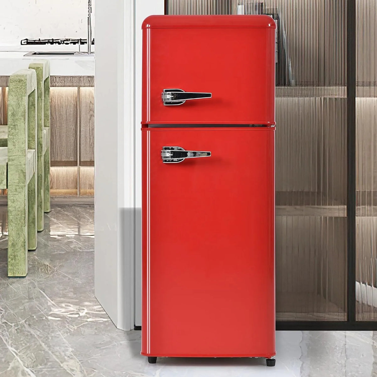 Congelatore, freezer verticale, Efficienza Energetica con Temperatura Regolabile, Ideale per Piccoli Spazi e Uffici