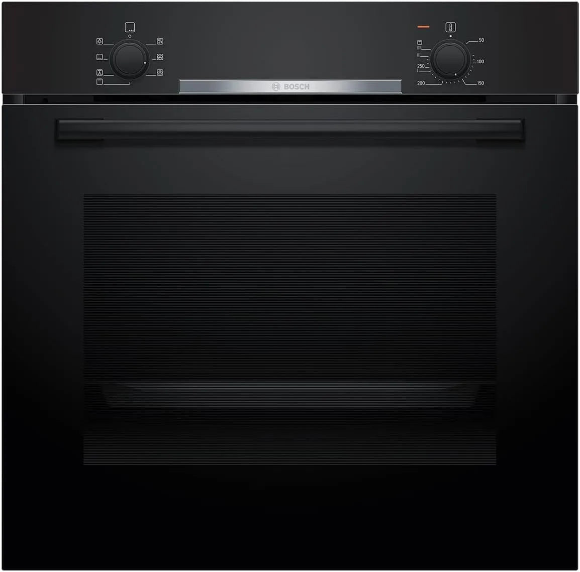 Bosch Serie 2 HBA510BA3 Forno elettrico, 60 x 60 cm, da incasso, 3 livelli, effetto 3D, nero, riscaldamento rapido, illuminazione interna alogena