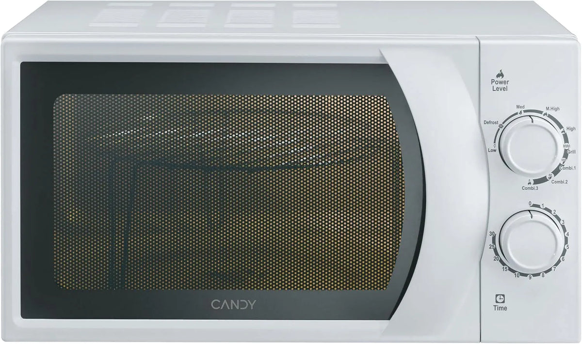 Candy 2071M Forno a microonde, 45, 2 x 33, 5 x 26, 2 cm, 20 L, 700 W, grill, timer, libera installazione, scongelamento, bianco, 6 Livelli di Potenza