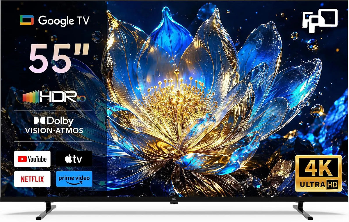 Google Smart TV, 55 pollici, televisore, 4K UHD, HDR, audio Dolby, HDR 10, MEMC per immagini più fluide, Dolby Vision e Dolby Atmos, Google TV con
