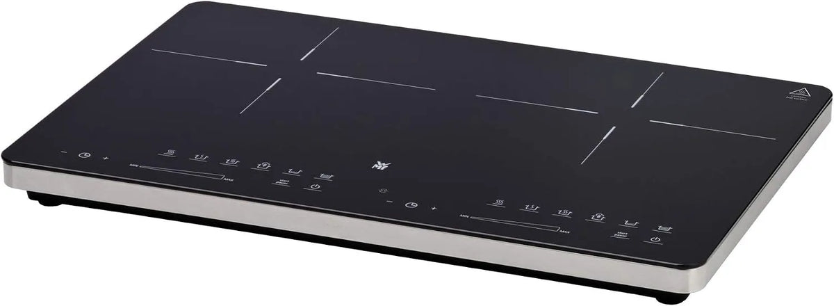Pentola e padella, 28 cm, 2 fuochi, 3500 W, touch, timer, vetro ceramica, WMF Kult X Doppio piano cottura a induzione, 2 piastre, 8 livelli, funzione