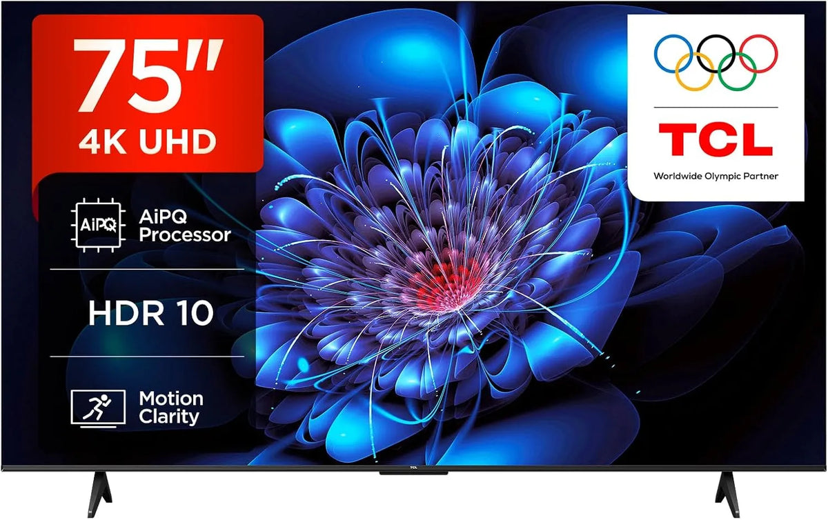 Google 75P6K Smart TV, 75 pollici, televisore, 4K UHD, HDR, audio Dolby, TCL, Google TV con Dolby Audio