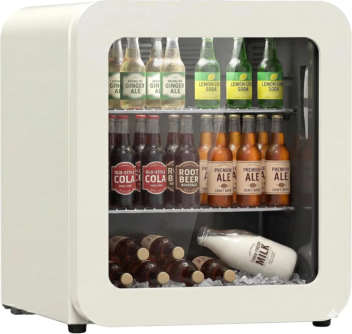 Frigorifero, 48 L, chiosco e gastronomia, ufficio, casa, sala giochi e hotel, °CUBES Frigorifero retrò 48L crema