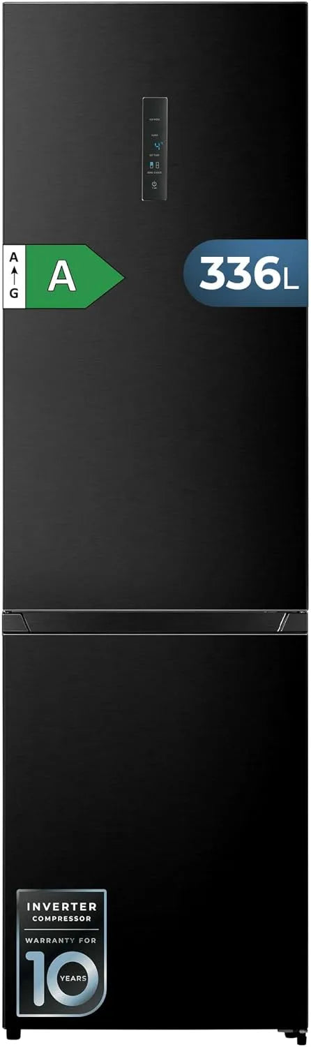 Cecotec Bolero CoolMarket Combi Frigorifero combinato, 336 L, No Frost, Inverter, frigo con congelatore, Fresh Flex, Humidity Flex, Apertura 90o