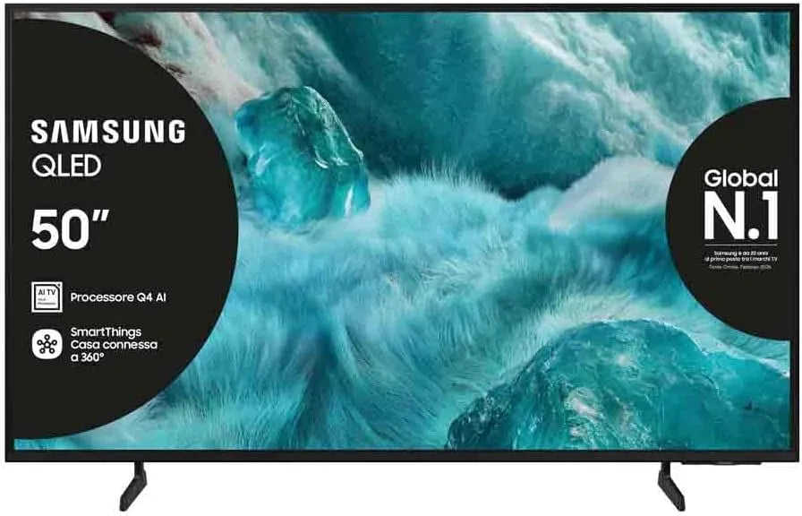 Samsung QE50Q7F4AUXZT Smart TV, televisore, 4K UHD, QLED, tecnologia Quantum Dot, OTS Lite & Adaptive Sound, 100% Volume Colore con Quantum Dot