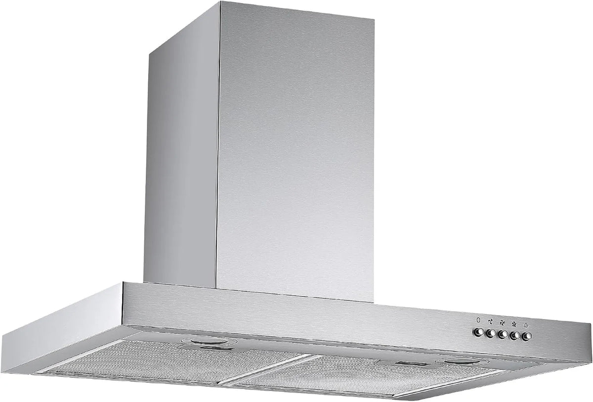 Respekta CH22098IXB Cappa aspirante, 60 cm, 69 dB, cappa da cucina, montaggio a parete, acciaio inox, 59, funzione di espulsione e ricircolo dell'aria