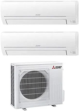 Mitsubishi Set climatizzatore Dual Split a Parete MXZ-2HA50FV Composto da 2 unità Interne 12.000 BTU, Electric MXZ-2HA50VF Linea Smart, Bianco