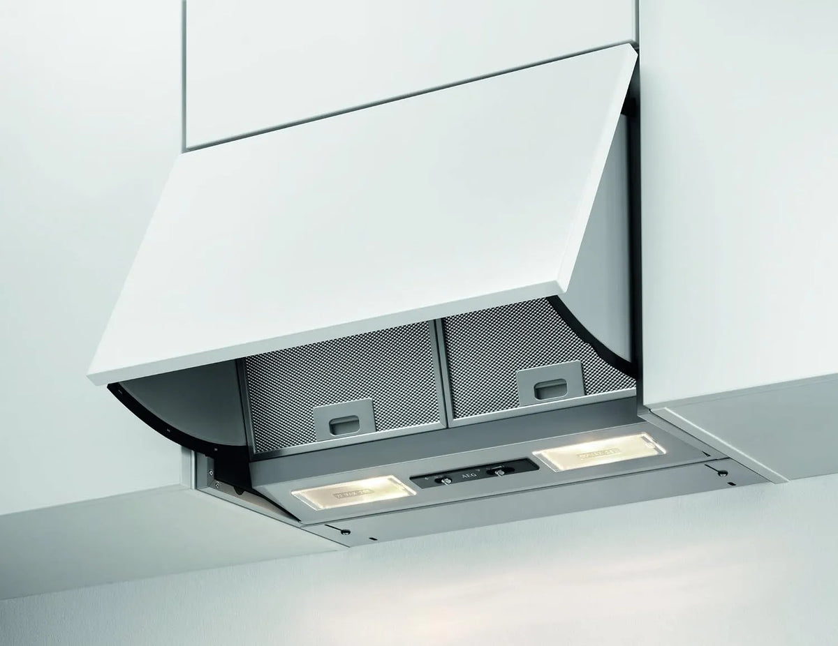 AEG DEB2631S Cappa aspirante, 60 cm, cappa da cucina, da incasso, bianco, colore: Bianco