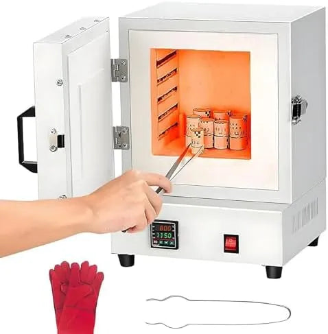 Forno elettrico, 2000 W, industriale, 2 zone di temperatura, Forno da Laboratorio ad Alta Temperatura da 1150 °C, Forno a muffola Chiuso
