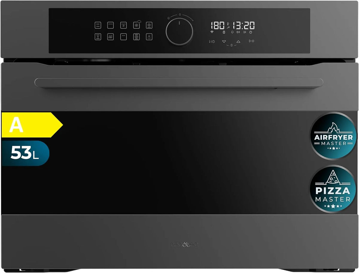 Cecotec Bolero Hexa AF314500 Forno elettrico per pizza, 53 L, 2900 W, 11 programmi, da incasso, effetto 3D, scongelamento, Steam Asisst, 3D cooking