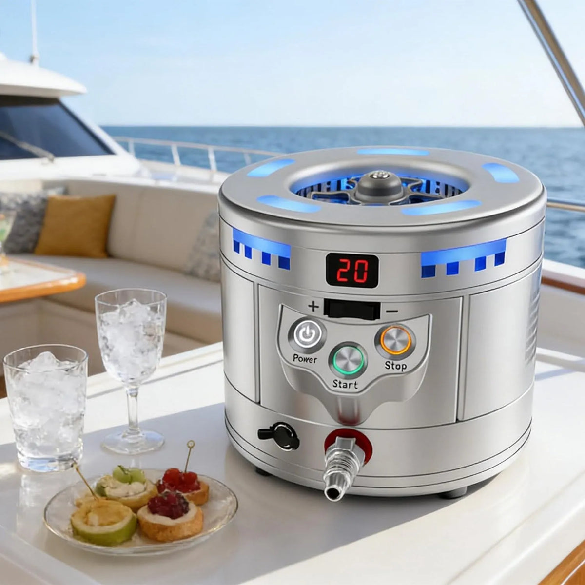 Congelatore 12s, vano congelatore, acciaio inox, freezer verticale, in acciaio inossidabile, Macchina per il ghiaccio secco 2 in 1 e refrigeratore di