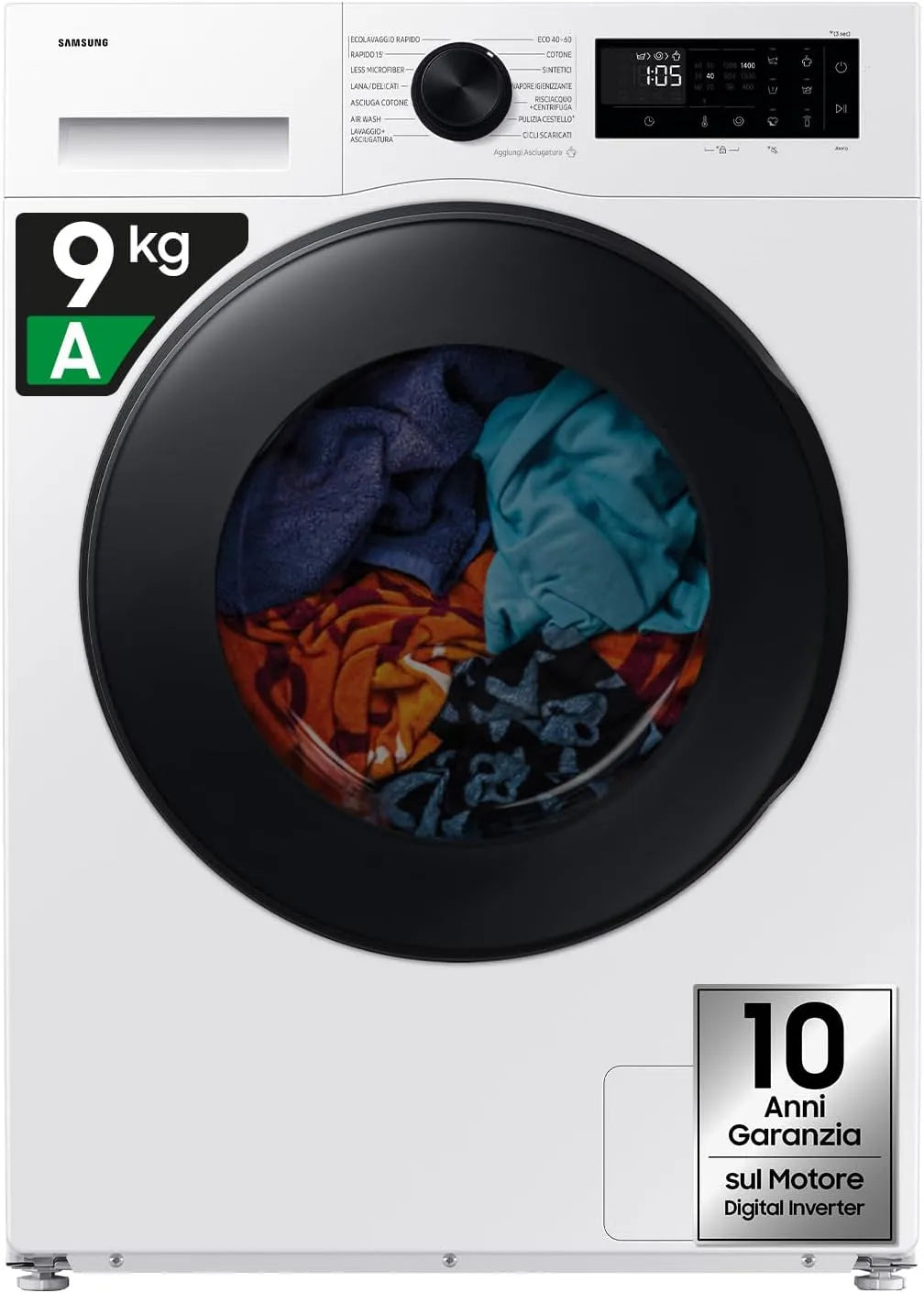 Samsung WD90DG5G34BE 85H Lavasciuga, 9+5 kg, 60 L, lavatrice, asciugatrice, tecnologia AI Ecobubble, vapore, Wi-Fi, stretto, 60L x 85H x 48P cm