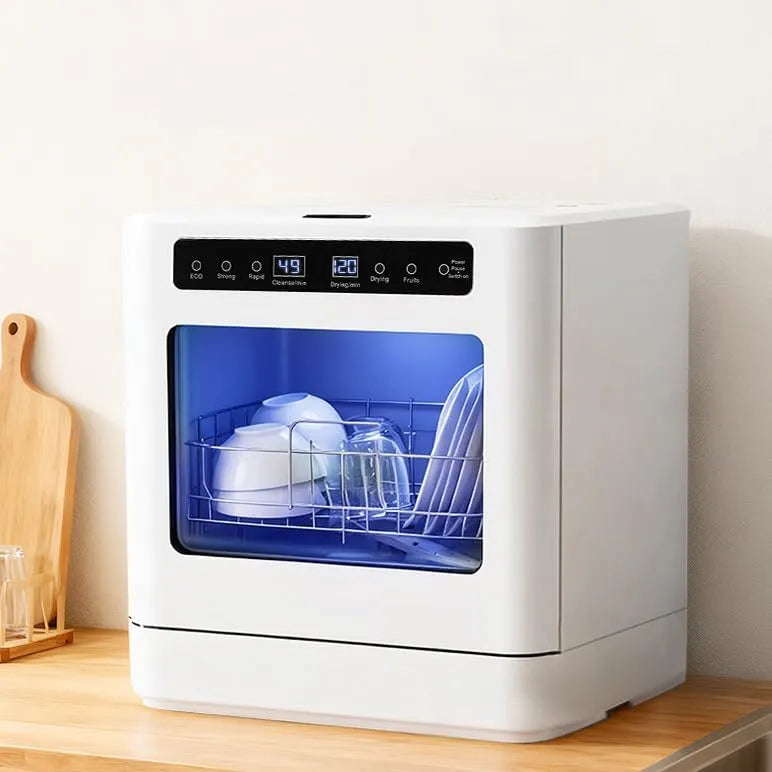 Lavastoviglie, 800 W, 4 programmi, portatile, touch, piccolo 4 programmi di pulizia con funzione di asciugatura Touch Control per camper appartamenti