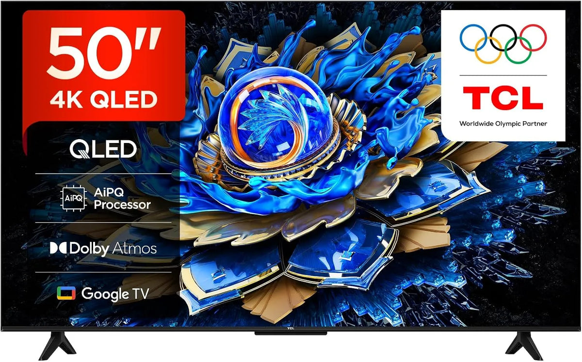 Google 50T69C Smart TV, 50 pollici, televisore, 4K UHD, QLED, HDR, audio Dolby, TCL, Google TV con Dolby Atmos