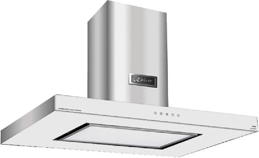Cappa aspirante, 90 cm, 9434 W, 1250 m3/h, cappa da cucina, scarico e ricircolo, acciaio inox, bianco, illuminazione a LED, Kaiser Cappa a isola AI