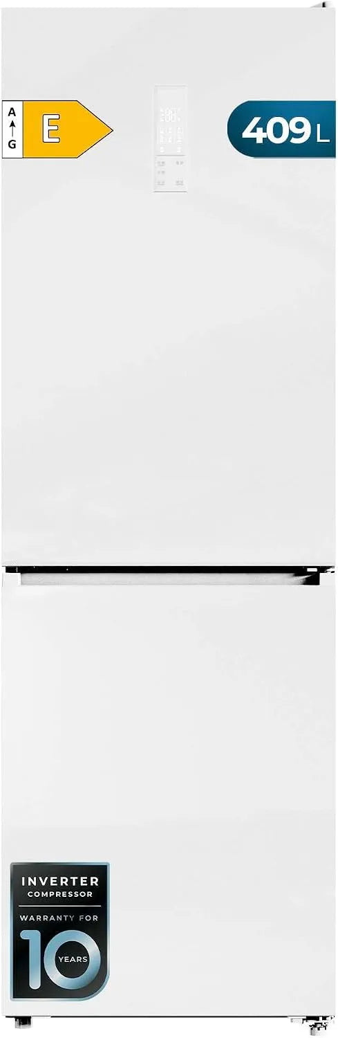 Cecotec Bolero CoolMarket Combi Frigorifero, 409 L, bianco, Cecotec Frigorifero Bolero CoolMarket Combi 409 White Glass C