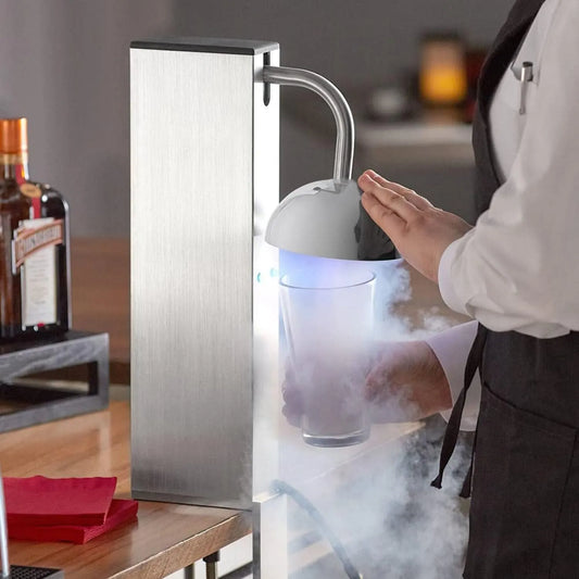Congelatore, freezer verticale, design con luci a LED, per feste ed eventi, finitura trasparente satinata, per raffreddare dessert e bevande