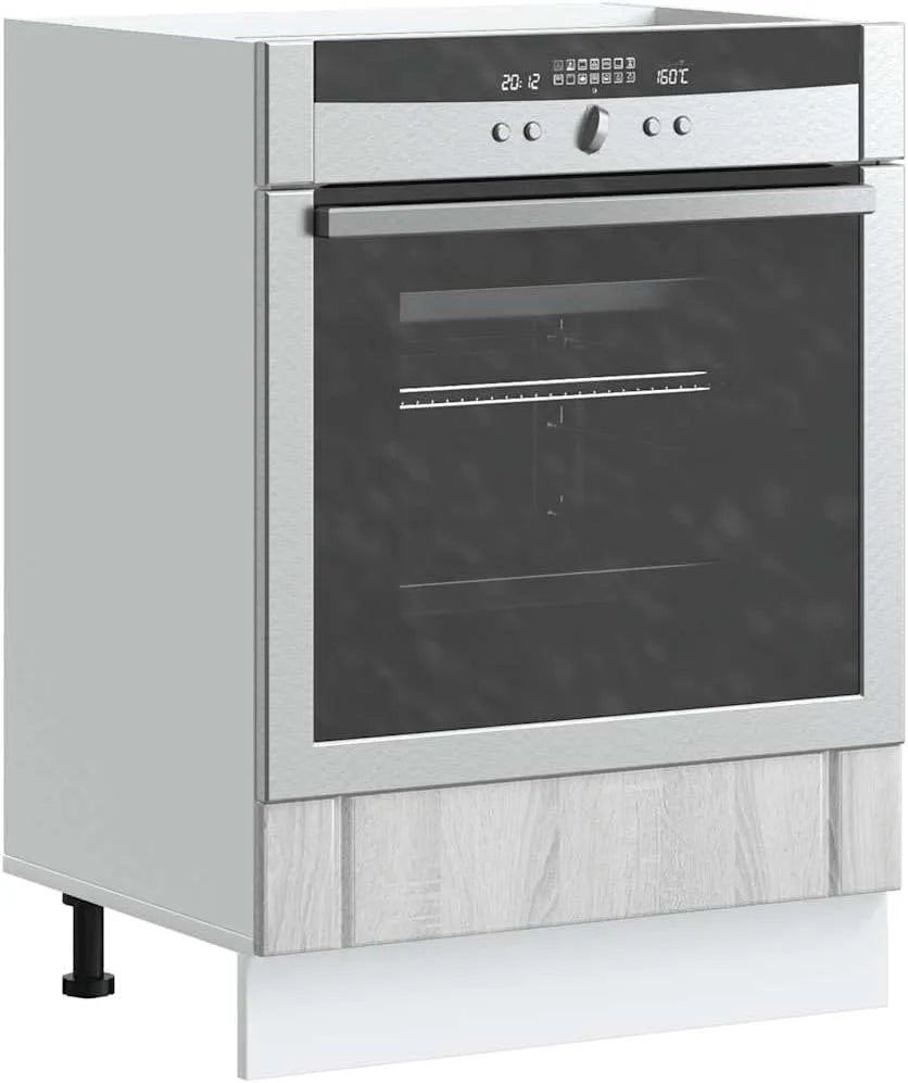Forno a microonde, 60 x 46 x 81, 5 cm, Lucca - Mobiletto da cucina in legno Sonoma, con piedini regolabili, spazio per forno, compatto, resistente