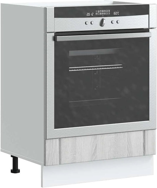 Forno a microonde, 60 x 46 x 81, 5 cm, Lucca - Mobiletto da cucina in legno Sonoma, con piedini regolabili, spazio per forno, compatto, resistente
