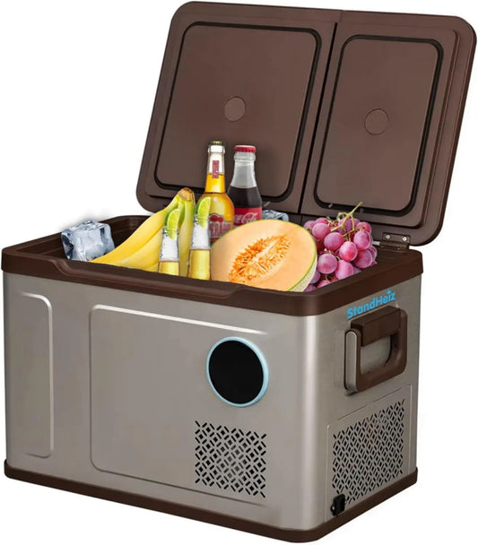 Frigorifero portatile, 31 L, 12 V, vano congelatore, display digitale, auto, mini frigo portatile, Congelatore fino a -20°C, Silenzioso, Basso Consumo