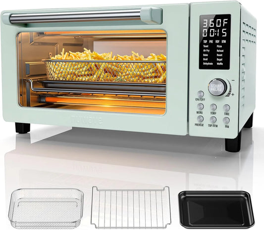 Frigorifero 21QT, 1800 W, 12 programmi, verde, Nuwave Bravo Pro Smart, 22-400 °F, 12 funzioni tutto in 1, piano a convezione, con tecnologia nitida