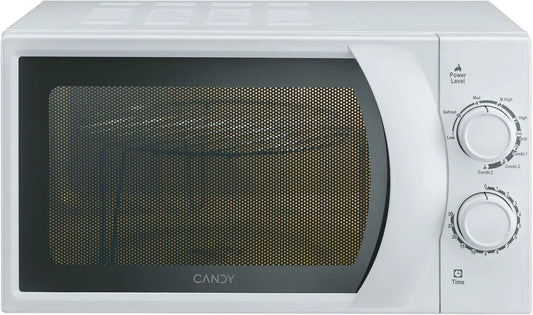 Candy 2071M Forno a microonde, 45, 2 x 33, 5 x 26, 2 cm, 20 L, 700 W, grill, timer, libera installazione, scongelamento, bianco, 6 Livelli di Potenza