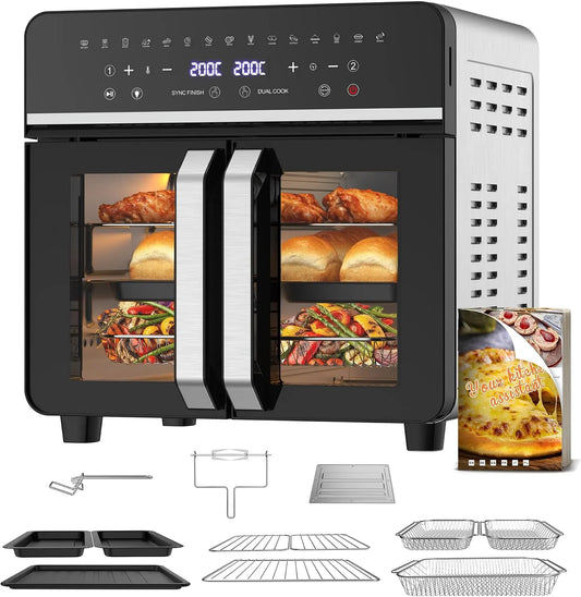 Forno elettrico, 23 L, 23L Friggitrice ad Aria Familiare, Mini Forno Cottura 1, 2 Zonas, Temp Sep