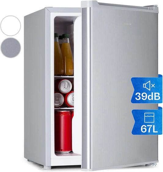Klarstein Frigorifero portatile, 4 L, 5 a 14 °C, vano congelatore, mini frigo portatile, Mini Bar con Ripiani Rimovibili, Bar da Campeggio, 67L