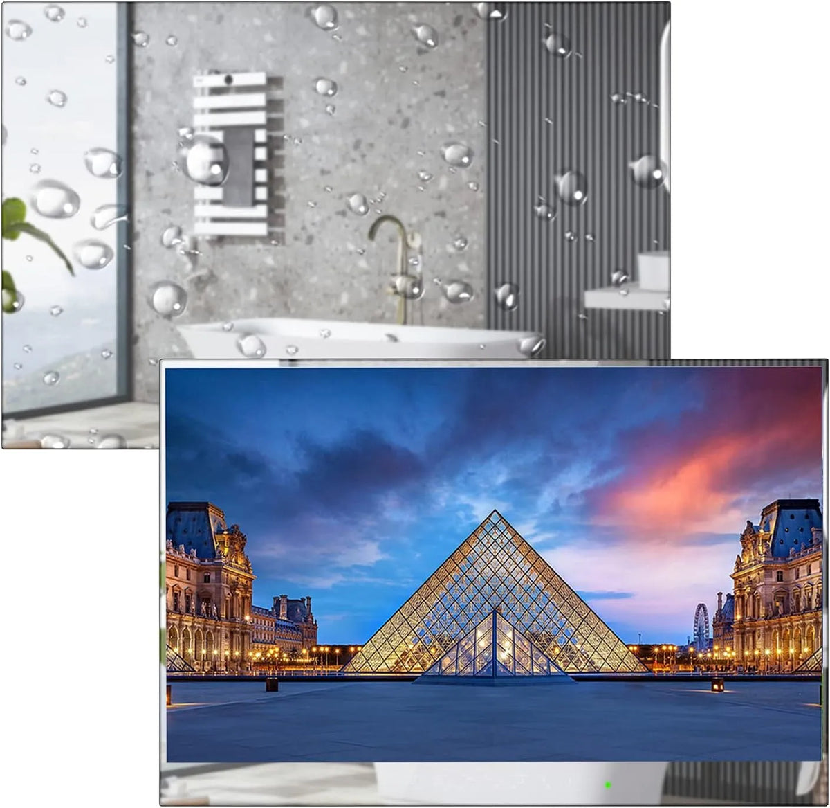 Smart TV, 22 pollici, televisore, Wi-Fi, IP65, Bluetooth, Android OS, Full HD, modello 2023 con 7 tasti a sfioramento, Soulaca TV da bagno da 22