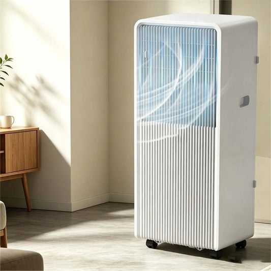 Condizionatore, portatile, ruote di trasporto, Inverter, filtro antipolvere e ruote girevoli a 360, riscaldamento, deumidificazione e ventilazione