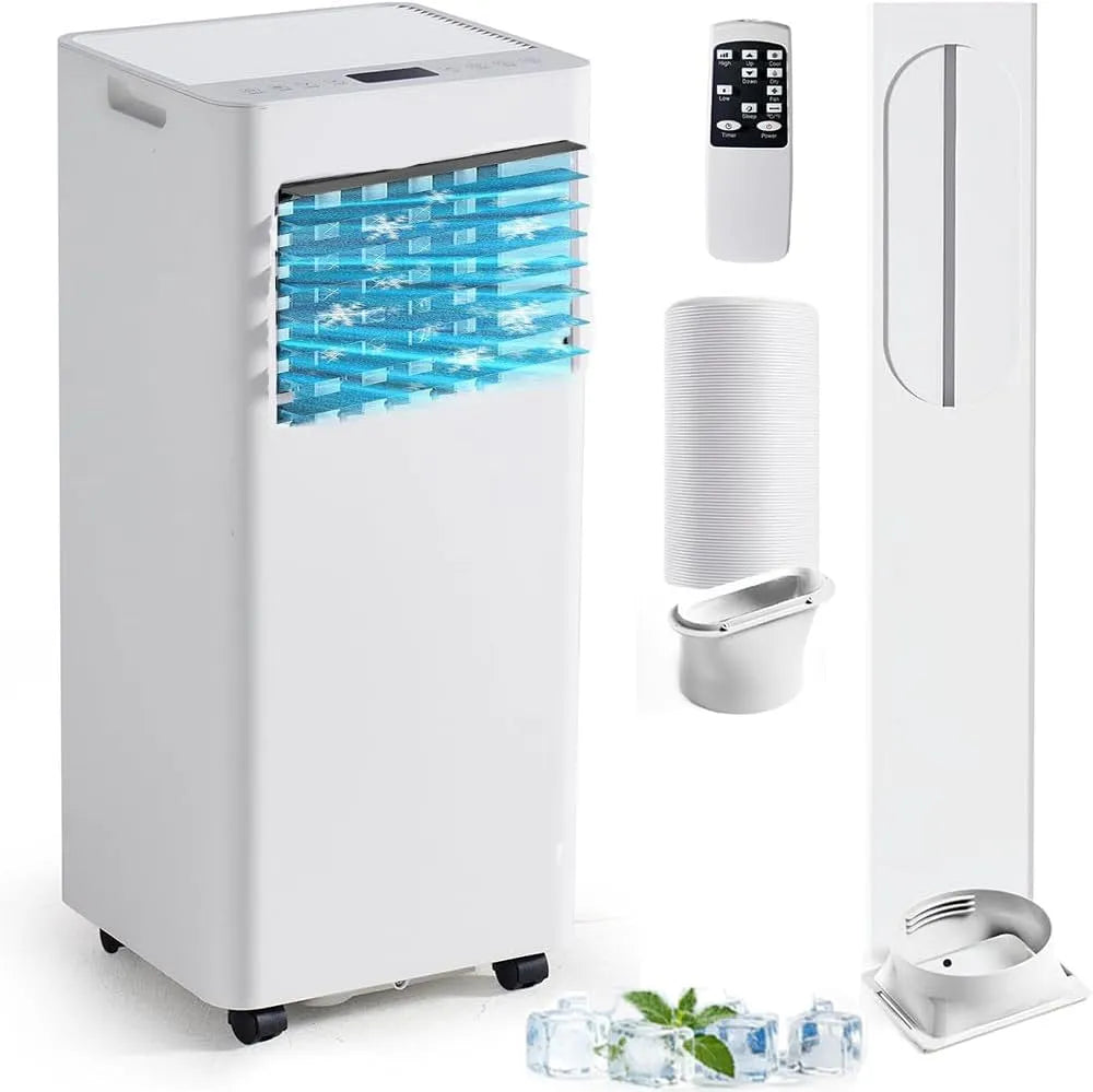 Condizionatore, portatile, timer, bianco, Deumidificatore, Ventilazione E Modalità Notturna, Telecomando