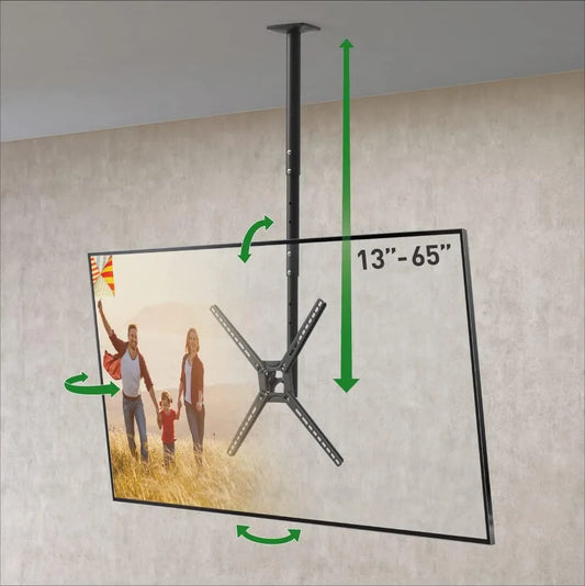 Smart TV, 65 pollici, televisore, OLED, display LCD, nero, Staffa piatta, curva a 3 movimenti, supporta fino a 39, 9 kg, Barkan Supporto da soffitto