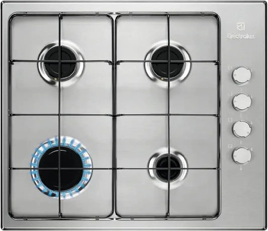 Electrolux KGS6404SX Piano cottura a gas, 4 fuochi, acciaio inox, fornello a gas