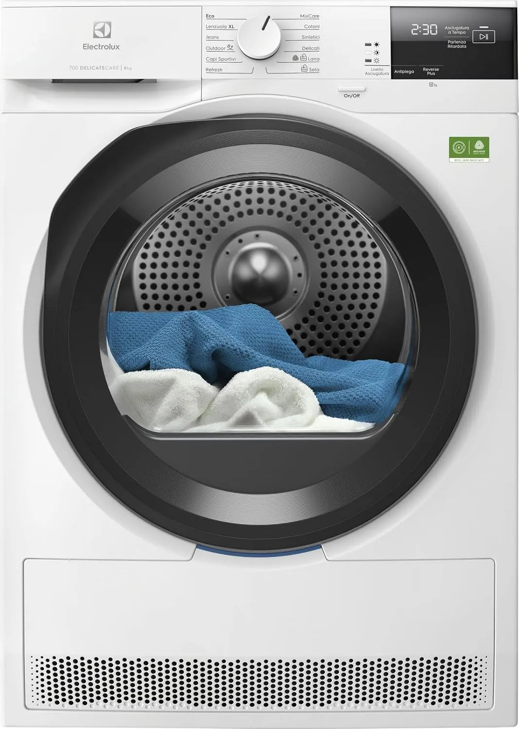 Electrolux EW7H28A Asciugatrice, 8 kg, DelicateCare, Electrolux EW7H28A Asciugatrice Pompa di Calore 8 kg
