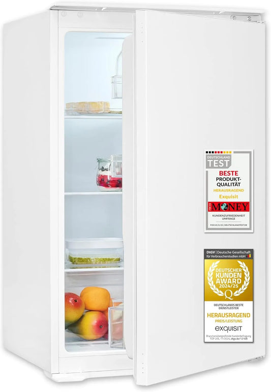 Exquisit EKS5131-V-040E Congelatore, 129 L, da incasso, vano congelatore, freezer verticale, altezza 88 cm, montaggio porta a traino