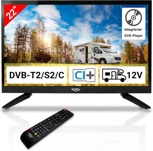 Smart TV, 21, 5 pollici, 12 V, televisore, USB, HDTV, display LCD, nero, slot CI+, lettore DVD integrato