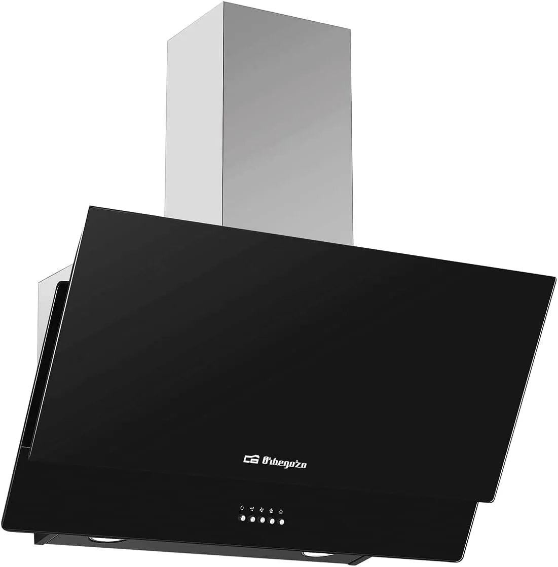 Cappa aspirante, 378, 6 m3/h, cappa da cucina, montaggio a parete, acciaio inox, nero, Acciaio inossidabile