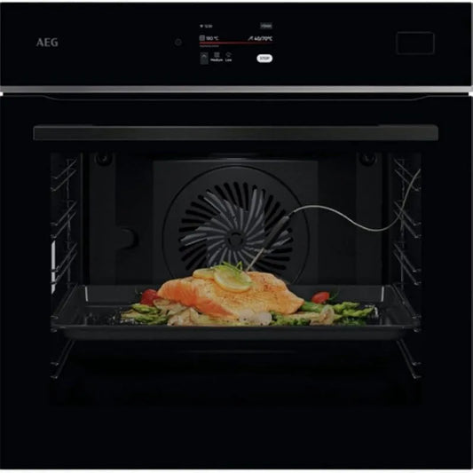 AEG TB8SB73ZAB Forno elettrico, 70 L, 25 programmi, touch, Wi-Fi, vapore, nero, 119 programmi automatici, 25 funzioni, rotaie telescopici, pulizia a