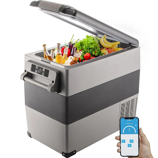 VEVOR Frigorifero portatile, 55 L, app, vano congelatore, display LCD, auto, mini frigo portatile