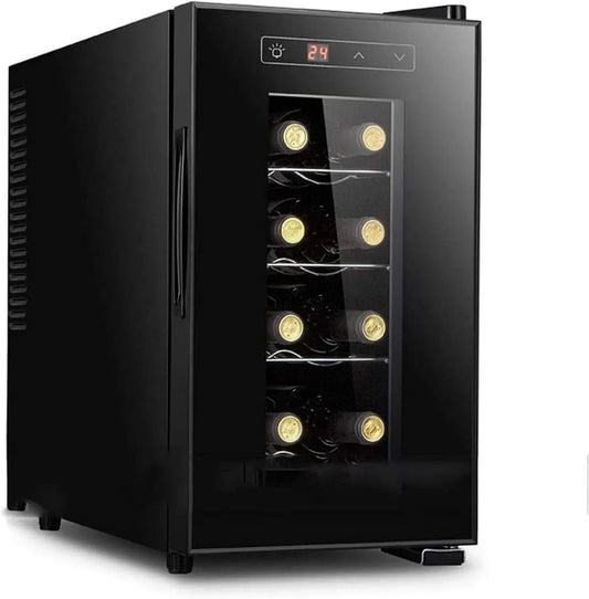 Cantinetta vino, 8 bottiglie, 8 a 18 °C, libera installazione, display digitale, Bar, Controllo 8-18 °C, Frigorifero Silenzioso, Piccola Cantina Per