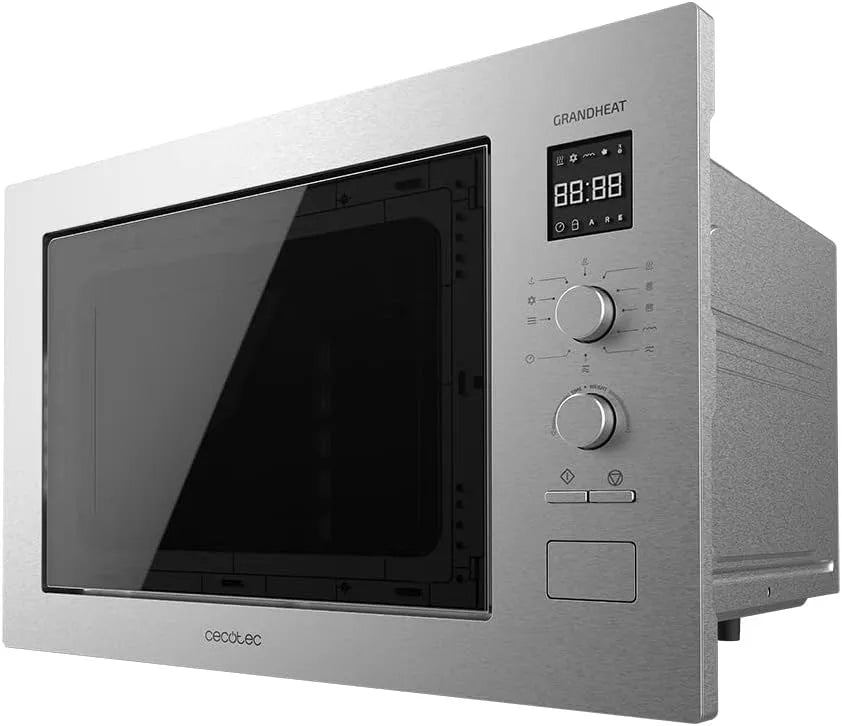 Cecotec GrandHeat 2500 Forno a microonde, 25 L, 900 W, 8 programmi, grill, touch, da incasso, timer, 8 funzioni preimpostate, pannello di controllo