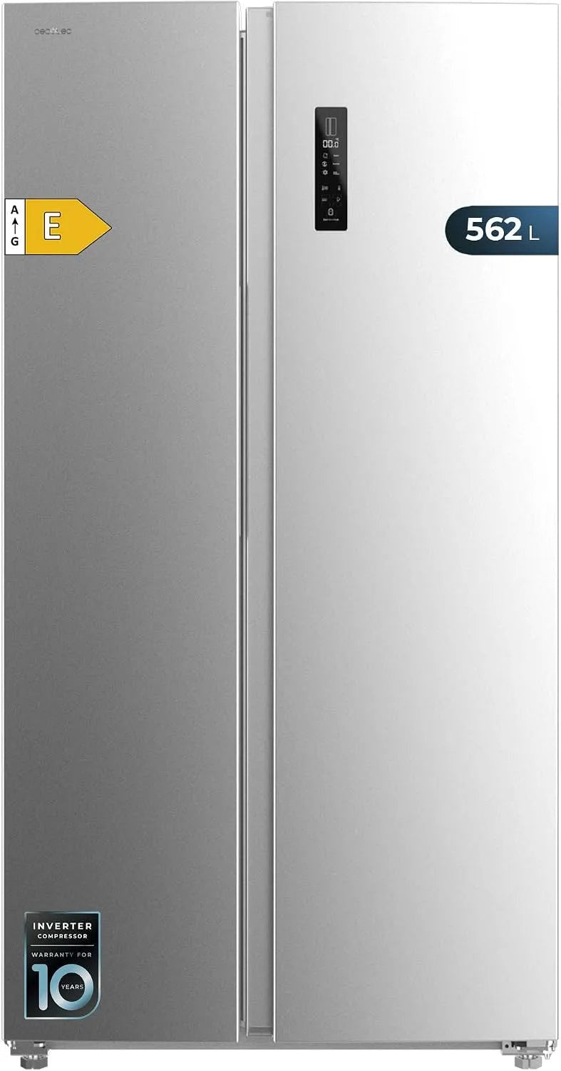 Cecotec Bolero CoolMarket SBS Frigorifero, 562 L, No Frost, Inverter, acciaio inox, Fast Cooling, 177cm, EFFICIENZA, 91.2cm, 562L, Multi Air Flow