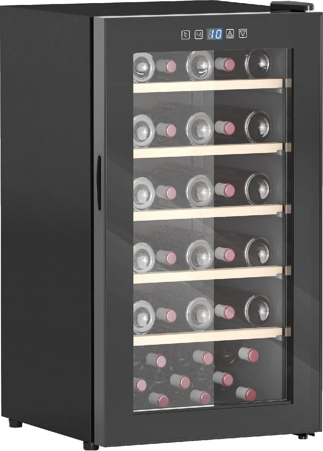 Cantinetta vino, 91 L, 41 bottiglie, nero, Cantinetta Vino 41 Bottiglie Capacità 91L Controllo Temperatura e Ripiani in Legno Nero
