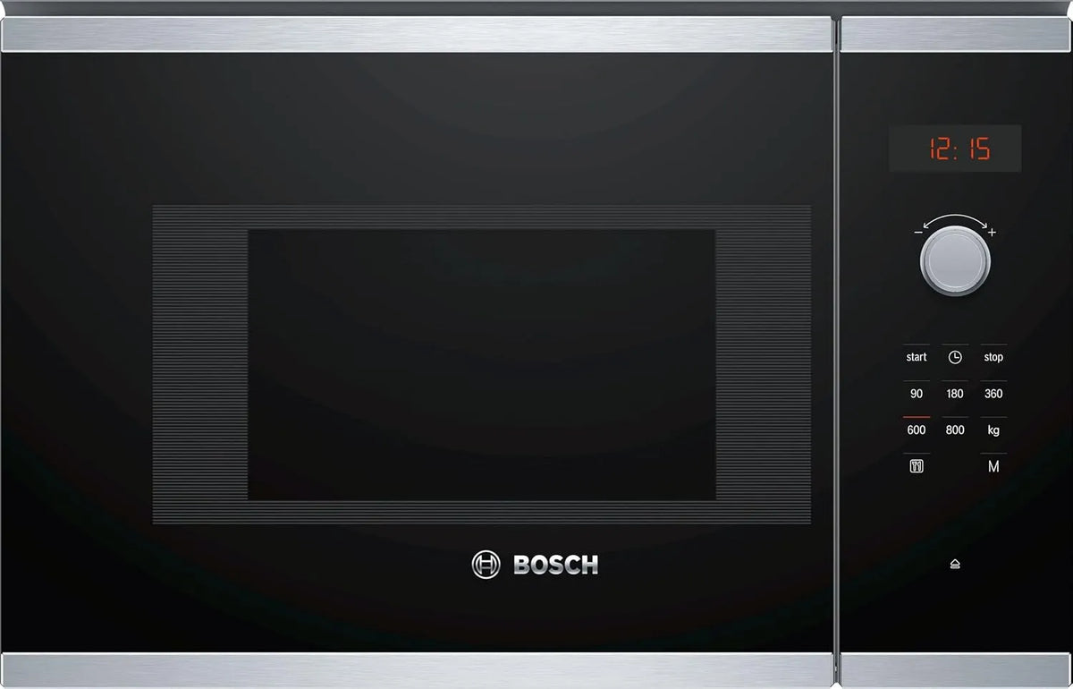 Bosch Serie 4 BFL523MS1F Forno a microonde, 7 programmi, da incasso, display digitale, nero, Cleaning Assistance