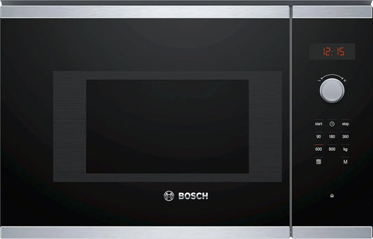 Bosch Serie 4 BFL523MS1F Forno a microonde, 7 programmi, da incasso, display digitale, nero, Cleaning Assistance