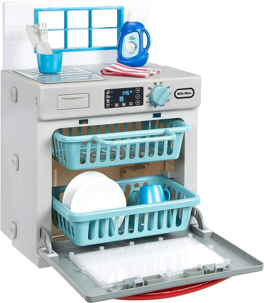 Lavastoviglie, Età 2+ Anni, Little Tikes la Prima Lavastoviglie - Elettrodomestico Realistico per Bambini - Giocattolo Interattivo con 14 Accessori da