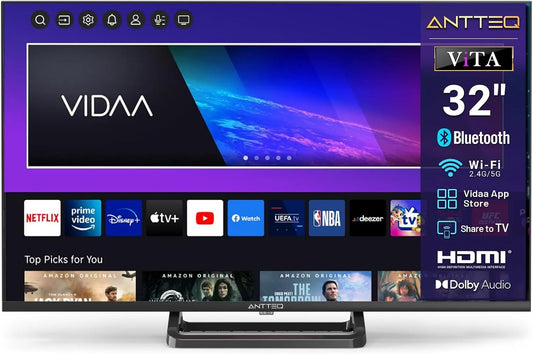 Smart TV, 32 pollici, televisore, triplo tuner DVB-T2, S2, HDMI, Wi-Fi, Bluetooth, DAZN, Youtube, Netflix, Prime video, Vidaa App Store, Triple Tuner