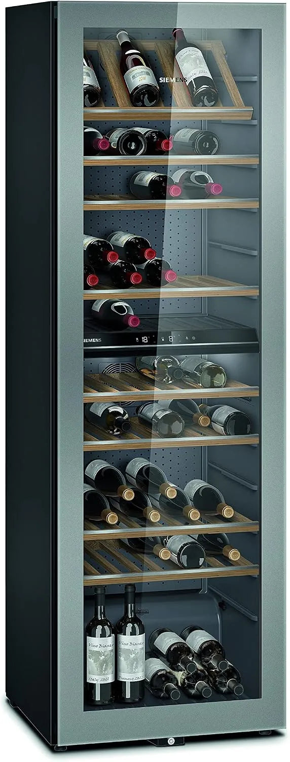 Siemens iQ500 KW36KATGA Frigorifero, 370 L, 186 x 60 cm, 199 bottiglie, 7 a 19 °C, 2 zone di temperatura, due zone di temperatura controllate
