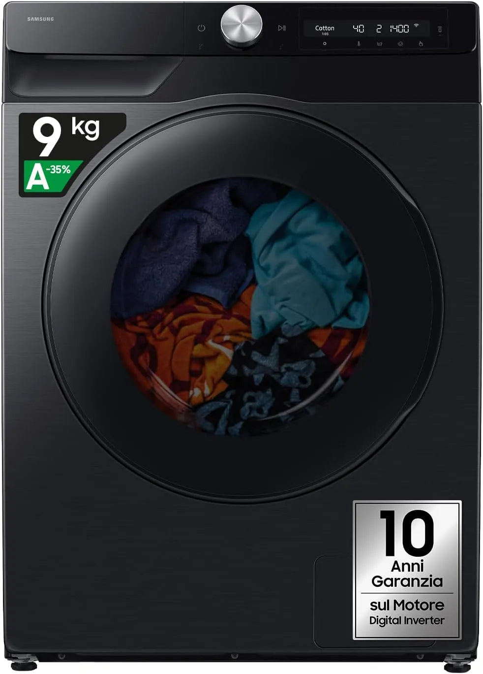 Samsung F-WT906U94BB3M 85h Lavasciuga, 60 L, 6 kg, lavatrice, asciugatrice, vapore, libera installazione, Wi-Fi, stretto, AI Energy Mode, 60l x 85h x