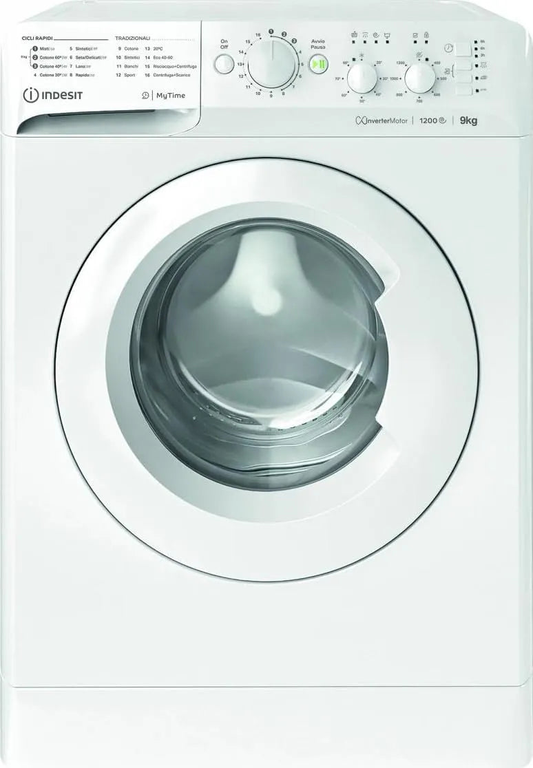 Lavatrice, 91296 W, 9 kg, classe energetica E, libera installazione, Inverter, MTWC 91296 W IT - Lavatrice 9 Kg Libera Installazione 1200 Giri